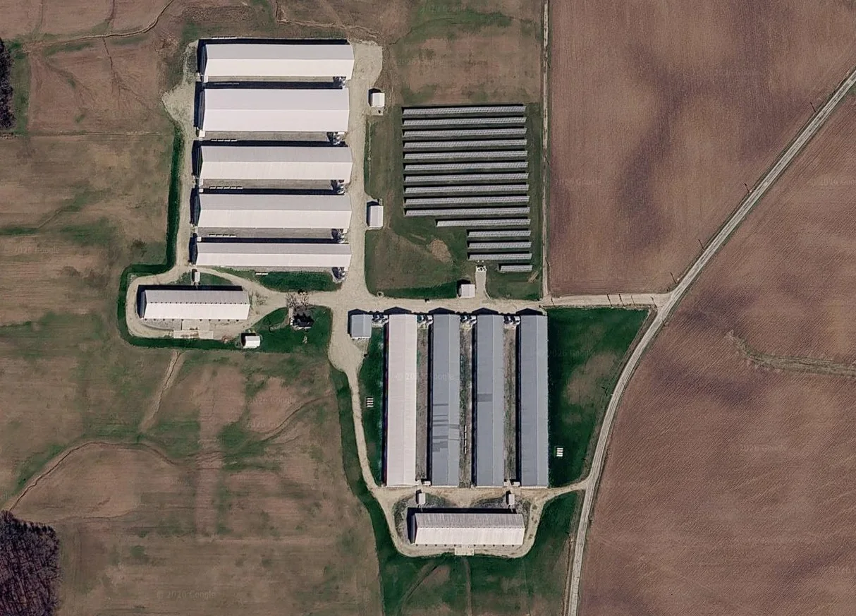 Ground mount solar at a poultry operation