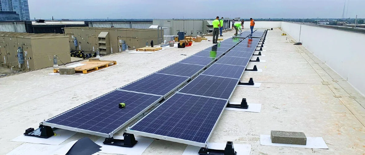 Rooftop solar with battery storage at a commercial office